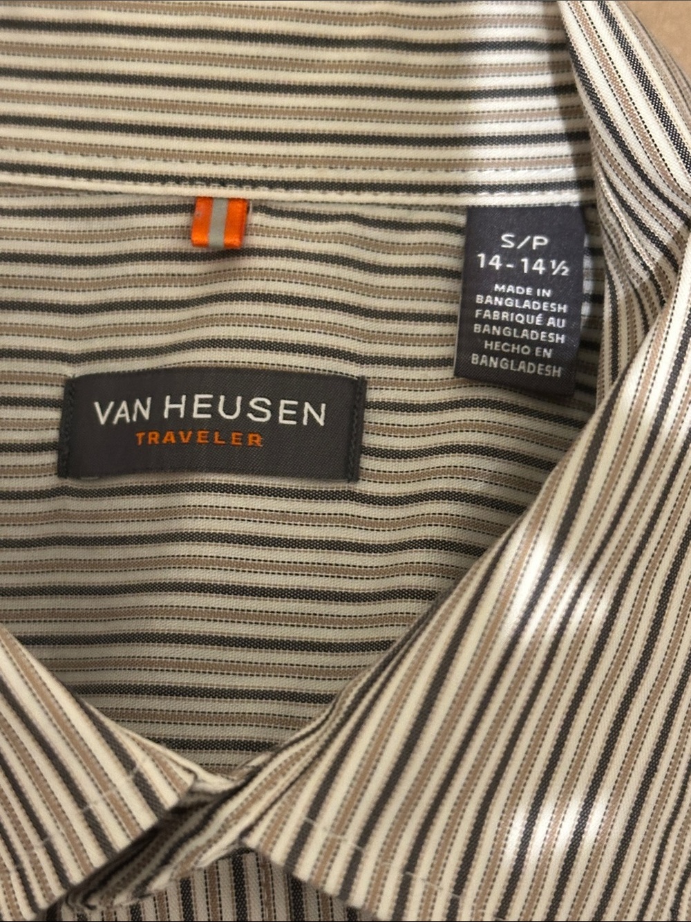 Van Heusen White and Black Pinstripe Dress Shirt - Picture 4 of 5